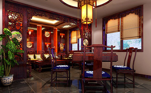 秦都古典中式风格茶楼包间设计装修效果图